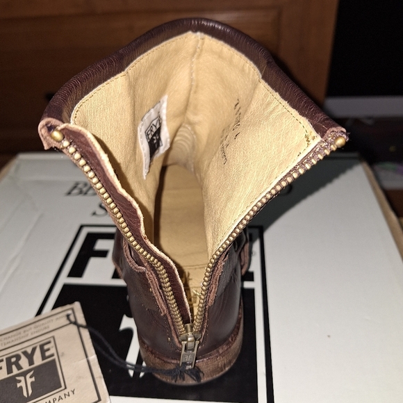 A pair of Frye Phillip Harness dark brown ankle boots in a women's size 6. EUC - Picture 13 of 14